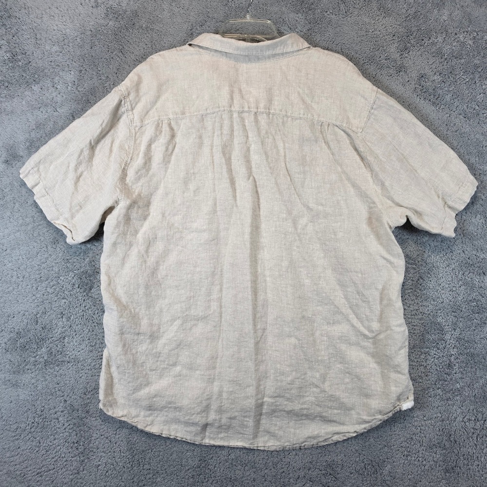 Tommy Bahama Linen Shirt Mens XXL Beige Short Sleeve Coastal Button Up Pocket - Picture 4 of 10